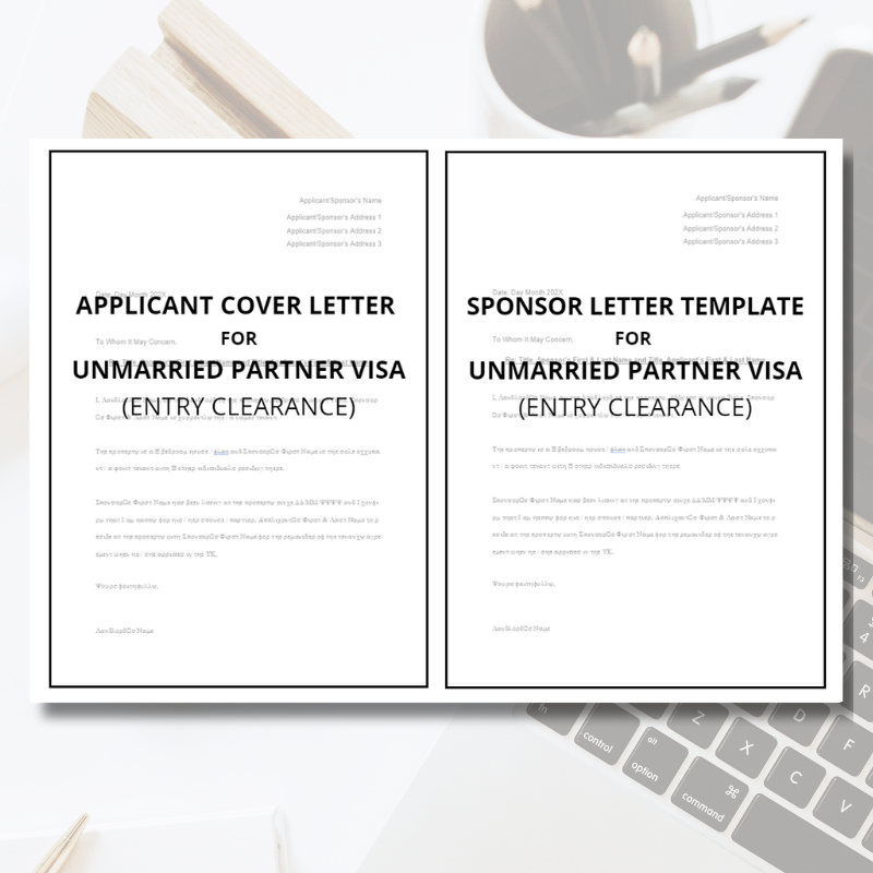 UK Partner Visa Cover Letter Template Bundle (for Entry Clearance / Leave to Enter)