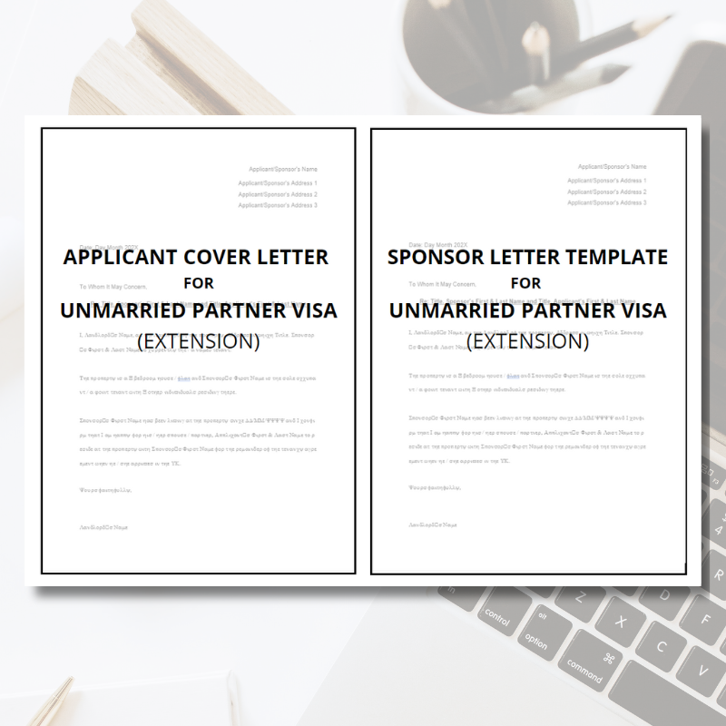 UK Partner Visa (Extension) Cover Letter Template Bundle