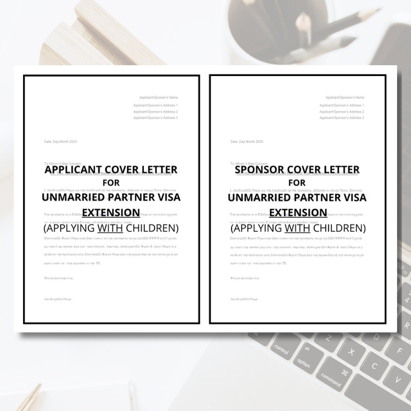 UK Partner Visa (Extension) Cover Letter Template Bundle