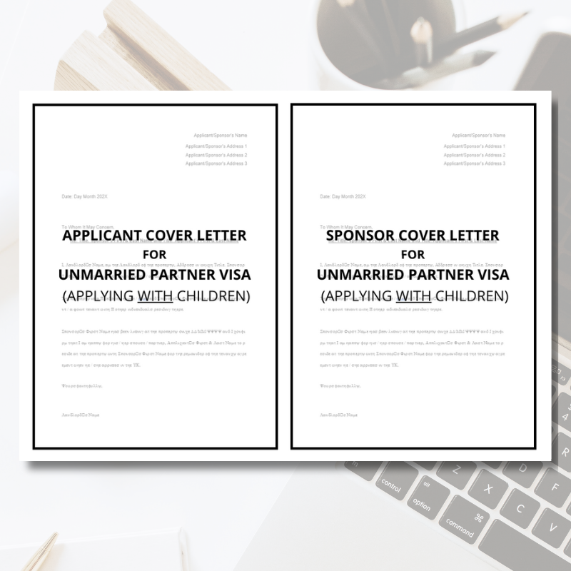 UK Partner Visa Cover Letter Template Bundle (for Entry Clearance / Leave to Enter)